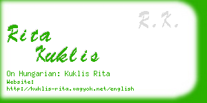 rita kuklis business card
